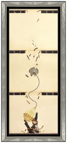 Javier Pinon Signed Original Collage Mixed Media Painting Framed Modern Art