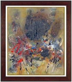 Matthias Van Arkel Signed Original Oil Modern Abstract Painting on Board Art