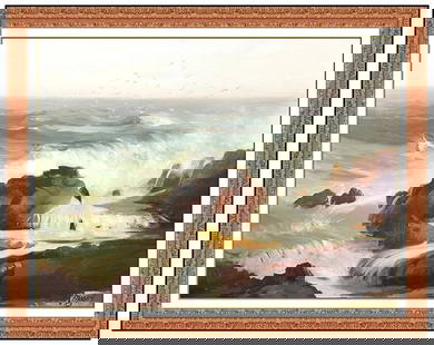 Frank Herbert Mason Signed Original Oil Seascape Painting on Board Framed Art: This lot includes:Gallery COA & free domestic shipping (*insurance and international shipping for an additional charge)Artist: Frank Herbert MasonTitle: Coastal BreakMedium: Oil Painting on BoardSize: