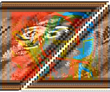 Daniel Garcia Signed Original Pastel Acrylic Abstract Figure Painting Framed: This lot includes:Gallery COA & free domestic shipping (*insurance and international shipping for an additional charge)Artist: Daniel GarciaTitle: From The Other Side Medium: Acrylic PaintingSize: 16&