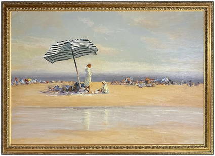 William Bill Berra Signed Original Large Oil Beach Landscape Painting on Canvas: This lot includes:Gallery COA & free domestic shipping (*insurance and international shipping for an additional charge)Artist: William Bill BerraTitle: The Break Medium: Oil Painting on CanvasSize: 40