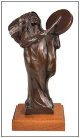 Hollis Williford Signed Original Songs Of Long Ago Bronze Native American Sculpture
