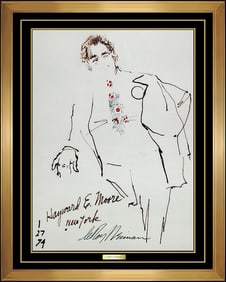 Leroy Neiman Signed Original Color Ink Hayward Moore Drawing Framed Art