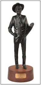 Bill Rains James Ralston Signed Original Bronze Figurative Painter Sculpture