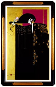 Lillian Shao Signed Original Large Acrylic Female Portrait Painting on Canvas