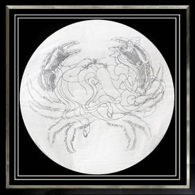 Guillaume Azoulay Signed Original Study Drawing Cancer Zodiac Painting Framed