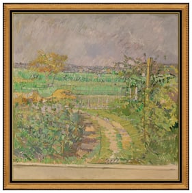 Roger De Grey Signed Original Large Oil Landscape Painting on Canvas Framed