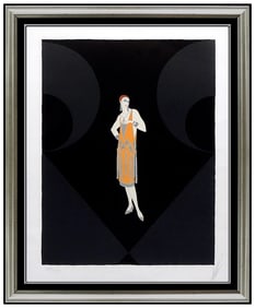 Erte Signed Manhattan Mary Color Serigraph Art Deco Costume Design Framed Art
