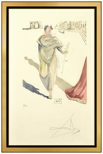 Salvador Dali Signed Apollon Color Etching Surreal Portrait Framed Art: This lot includes:Gallery COA & free domestic shipping (*insurance and international shipping for an additional charge)Artist: Salvador Dali Title: ApollonMedium: Color EtchingSize: 18" x 12" Framed: