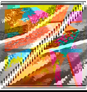 John Little Signed Original Oil Abstract Large Painting on Canvas Modern Art: This lot includes:Gallery COA & free domestic shipping (*insurance and international shipping for an additional charge)Artist: John LittleTitle: Golden Reflection Medium: Oil Painting On CanvasSize: 6