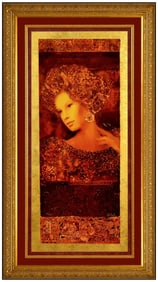 Csaba Markus Signed Original Large Vernonika Embellished Serigraph Female Portrait