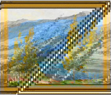 Jean Mannheim Signed Original Oil Westering Landscape Painting on Board Framed: This lot includes:Gallery COA & free domestic shipping (*insurance and international shipping for an additional charge)Artist: Jean Mannheim Title: Quaken AspensMedium: oil painting on boardSize: 20&r