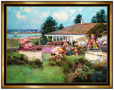 Ming Feng Signed Original Oil Landscape Ocean Seascape Painting on Canvas Art: This lot includes:Gallery COA & free domestic shipping (*insurance and international shipping for an additional charge)Artist: Ming FengTitle: The House by the SeaMedium: Oil Painting On CanvasSize: 3