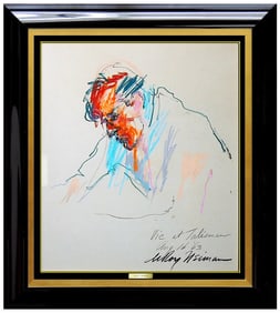 Leroy Neiman Signed Original Oil Pastel Playboy Painting Framed Art