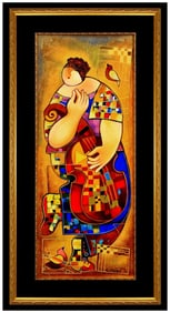 Dorit Levi Signed The Dancer Color Serigraph Female Portrait Music Framed Art