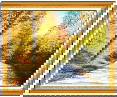 Gregory D Steele Signed Original Oil Landscape Painting on Board Framed Art: This Lot Includes:Gallery Coa & Free Domestic Shipping (*Insurance And International Shipping For An Additional charge)Artist: Gregory D Steele Title: Serenity in AutumnMedium: Oil on BoardSize: 24" x