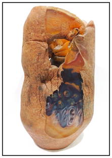 Jon Kuhn Signed Original Blown Glass Vase Sculpture Modern John Cube Art: This lot includes: Gallery COA & free domestic shipping (*insurance and international shipping for an additional charge)Artist: Jon KuhnTitle: Hot Treated VaseMedium: Blown, Cut and Polished GlassSize