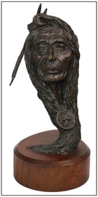 Buck Pettinger Signed Original Chief Nobility Bronze Figures Sculpture Art