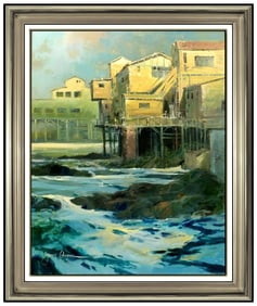 James Coleman Original Painting Oil On Canvas Signed Large Seascape Disney Art