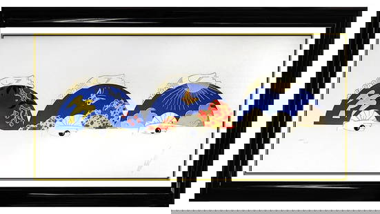 Erte Daydream Embossed Color Serigraph Art Deco Fashion Costume Design Signed: This lot includes:Gallery COA & free domestic shipping (*insurance and international shipping for an additional charge)Artist: ErteTitle: DaydreamMedium: XXXV/CXVSize: 12" x 25.5"Framed: 23" x 36Signe