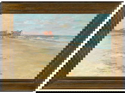 Nicola D'Ascenzo Original Oil Painting On Board Signed Beach Water Framed Art: This lot includes:Gallery COA & free domestic shipping (*insurance and international shipping for an additional charge)Artist: Nicola D'Ascenzo Title: Morning TideMedium: Oil Painting on BoardSize: 12
