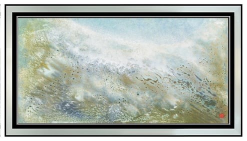 Rosamond Berg Signed Original Large Oil Seascape Painting on Canvas Framed Art