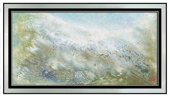 Rosamond Berg Signed Original Large Oil Seascape Painting on Canvas Framed Art: This lot includes:Gallery COA & free domestic shipping (*insurance and international shipping for an additional charge)Artist: Rosamond Berg Title: Fog WaveMedium: Oil Painting On CanvasSize: 18" x 36