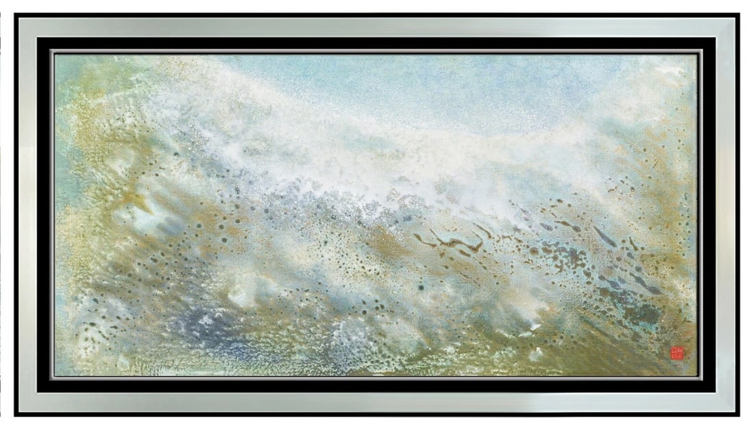 Rosamond Berg Signed Original Large Oil Seascape Painting on Canvas Framed Art
