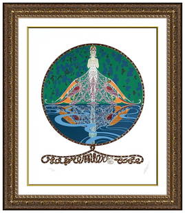 Erte Signed The First Dress Embossed Serigraph Art Deco Framed Art: This lot includes:Gallery COA & free domestic shipping (*insurance and international shipping for an additional charge)Artist: ErteTitle: The First DressMedium: SerigraphSize: 22&rdquo; x 18&rdquo;Fra