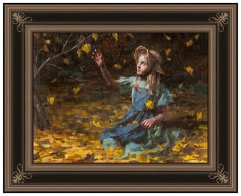 Morgan Weistling Signed Original Oil Female Portrait Painting on Board Art