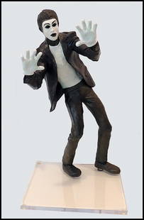 Jerome Soble Signed Original Bronze Mime Figurative Sculpture Art: This lot includes:Gallery COA & free domestic shipping (*insurance and international shipping for an additional charge)Artist: Jerome Soble Title: Mime Wall IXMedium: BronzeSize: 21 x 11 x 11" Signed: