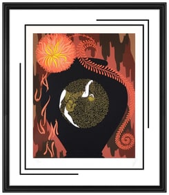 Erte Signed Autumn Song Color Serigraph Fashion Art Deco Framed Art