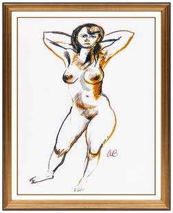 Aaron Bohrod Signed Original Watercolor Nude Female Figurative Painting Framed: This lot includes:Gallery COA & free domestic shipping (*insurance and international shipping for an additional charge)Artist: Aaron BohrodTitle: In The NudeMedium: WatercolorSize: 12" x 9",Framed: 19