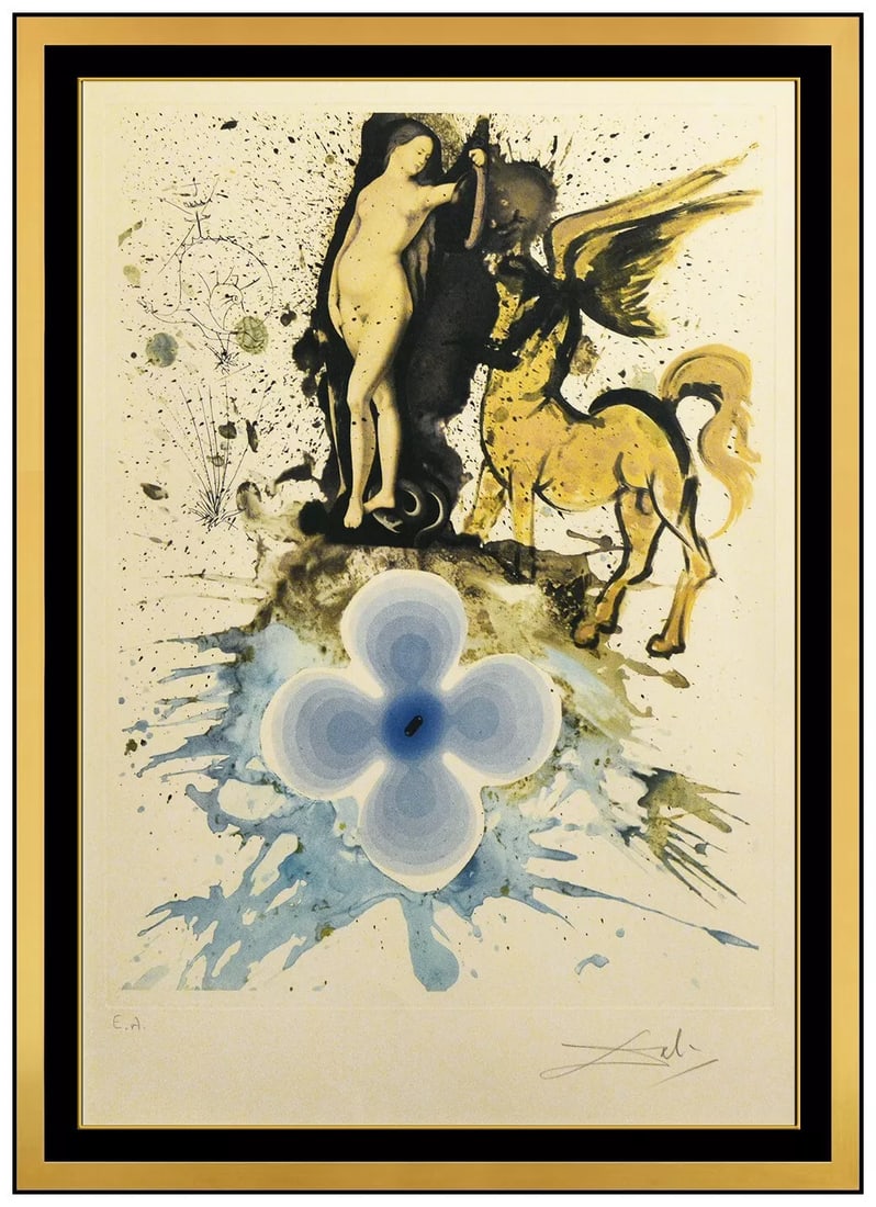 Salvador Dali Signed Homage To Cranach Color Lithograph Framed Art (1 of 5)