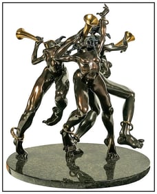 Nicole Taillon Signed Original Large Bronze Female Music Sculpture Art