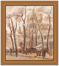 Alexander Deonne Signed Original Oil Cityscape Painting on Canvas Framed Art