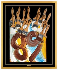 Arman Pierre Fernandez Signed Original Paint Brushes Accumulation Sculpture Art