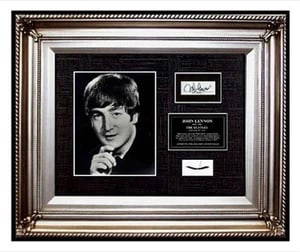 The Beatles John Lennon Signed Hair Lock Photo Band Letter Memorabilia Art: This lot includes:Gallery COA & free domestic shipping (*insurance and international shipping for an additional charge)Artist: John LennonTitle: Beatles memorabiliaMedium: memorabiliaFramed: 22 &frac1