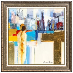Adriana Naveh Signed Original Acrylic Landscape Portrait Painting on Canvas Art