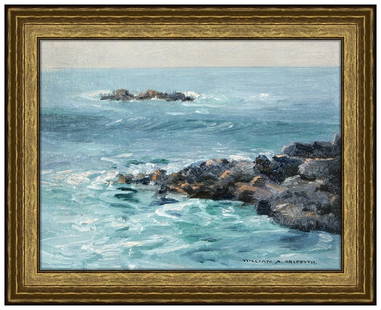 William Griffith Signed Original Oil Seascape Painting on Canvas Board Framed: This lot includes:Gallery COA & free domestic shipping (*insurance and international shipping for an additional charge)Artist: William GriffithTitle: Coastal Rocks Laguna BeachMedium: Oil Painting On