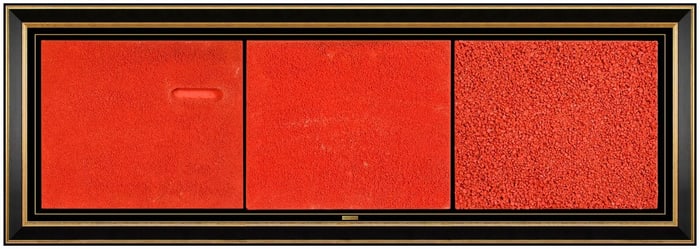 Bettina Werner Signed Original Large Triptych Pigment Salt Abstract Painting