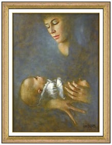 Wade Reynolds Signed Original Oil Female Portrait Painting on Canvas Framed