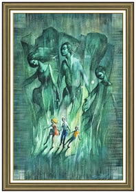 Raymond Howell Signed Original Oil Large Figurative Painting on Board Framed Art