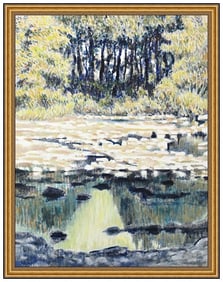Stephen Rascoe Signed Original Oil Abstract Landscape Painting on Board Framed