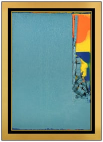 Leslie D Wayne Signed Original Oil Modern Abstract Painting on Board Framed Art
