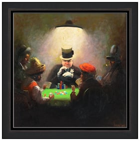 William Harnden Signed Original Oil W.C. Fields Painting on Board Framed Art