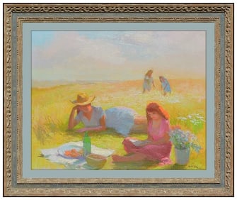 Betty Warren Signed Original Oil Portrait Landscape Painting on Board Framed