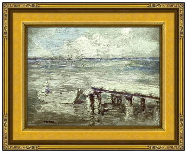 Henri Person Signed Original Oil Nautical Seascape Painting on Board Framed Art: This lot includes:Gallery COA & free domestic shipping (*insurance and international shipping for an additional charge)Artist: Henri Person Title: Fishing the Dock St. TropezMedium: Oil Painting on Bo