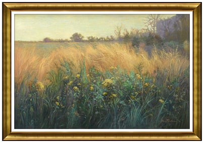 Jean Tucker Signed Original Large Cape Cod Landscape Painting on Canvas Art