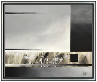 Italo Valenti Signed Original Large Oil Abstract Modern Painting on Canvas Art